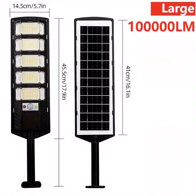 Lampada solare - Lampione a LED - Confezione da 1 - Sensore di luminosità - Regolabile - Grado di protezione IP65 - 5 metri - Batteria al litio