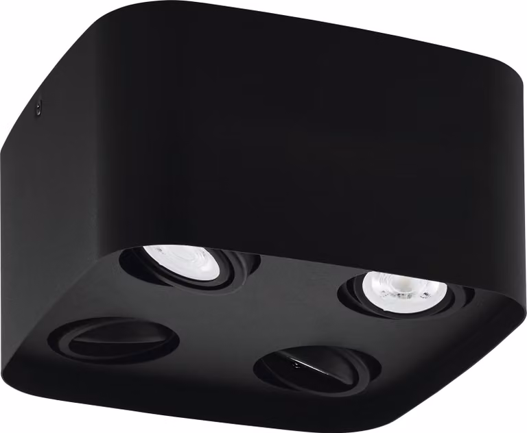 Eglo 99675 CAMINALES-Z LED GU10 Plafoniera a 4 vie 4x4,9W 240x240mm nero dimmerabile