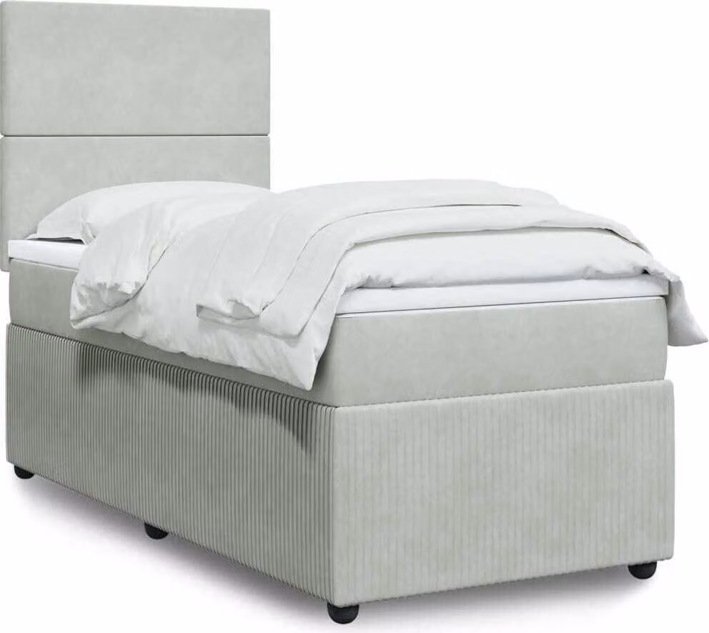 Maison Exclusive - Giroletto a Molle con Materasso Grigio Chiaro 90x190 cm Velluto