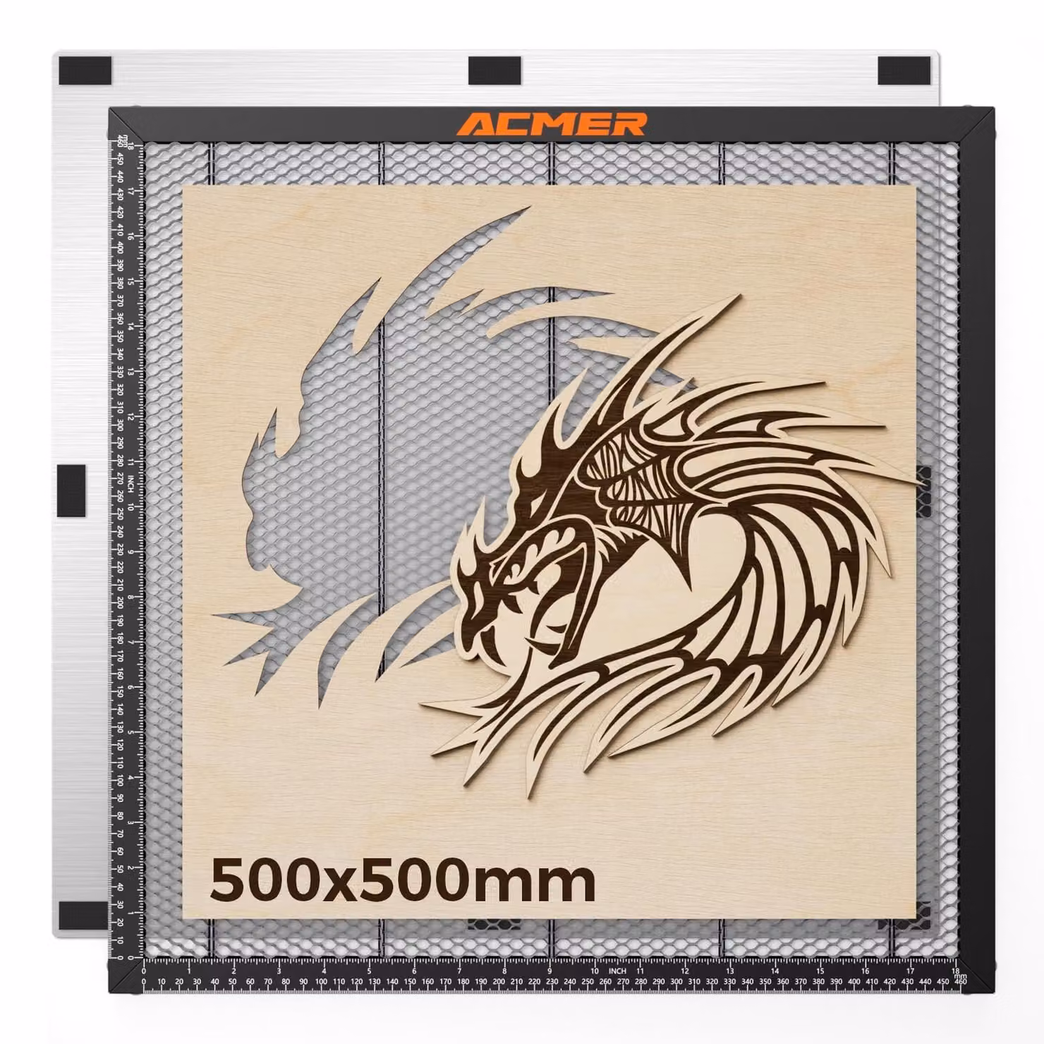 Tavolo da lavoro laser "Honeycomb" da 500 x 500 mm con piano in alluminio