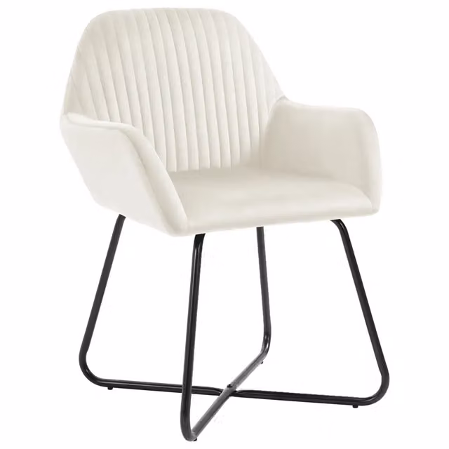 Sedie da Pranzo 4 pz Crema in Velluto 277013