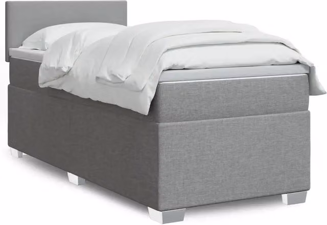 Letto Ibrido Moderno vidaXL con Materasso Grigio Chiaro e Bianco L/P: 100 x 200 cm