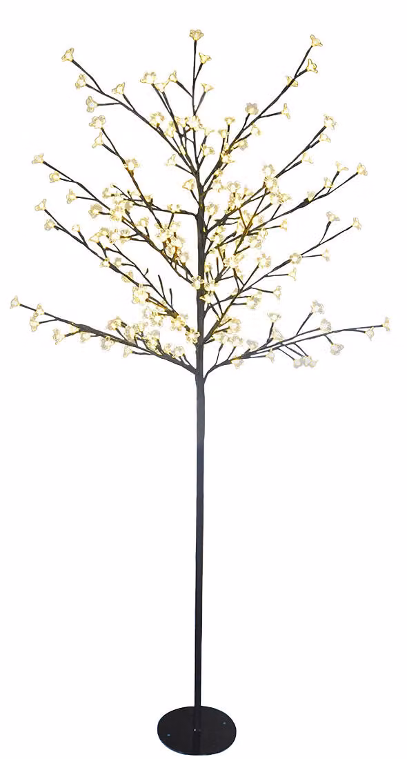 Luci per albero di Natale da esterno 150 LED 150 cm Luci per albero di ciliegio cavo 3 m nero