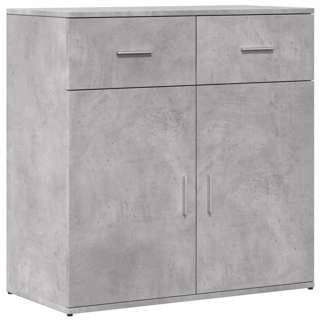 Credenza Grigio Cemento 79x38x80 cm in Legno Multistrato