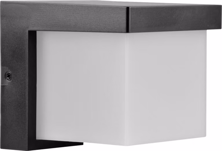 Applique da esterno a LED MORGAN nero opaco-bianco 10W, luce bianca neutra 1000 lm, plastica, dimensioni: 11,5 x 11,5 x 13 cm, IP54, Polux