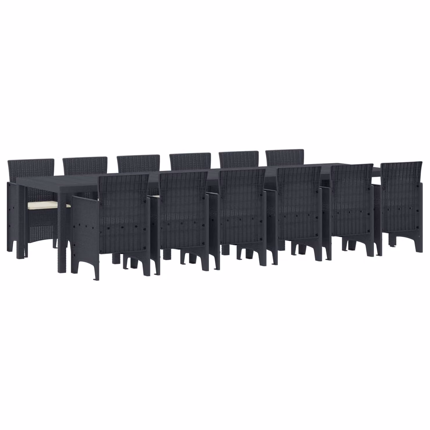 Set da pranzo per giardino vidaXL in 13 pezzi in rattan antracite – 1