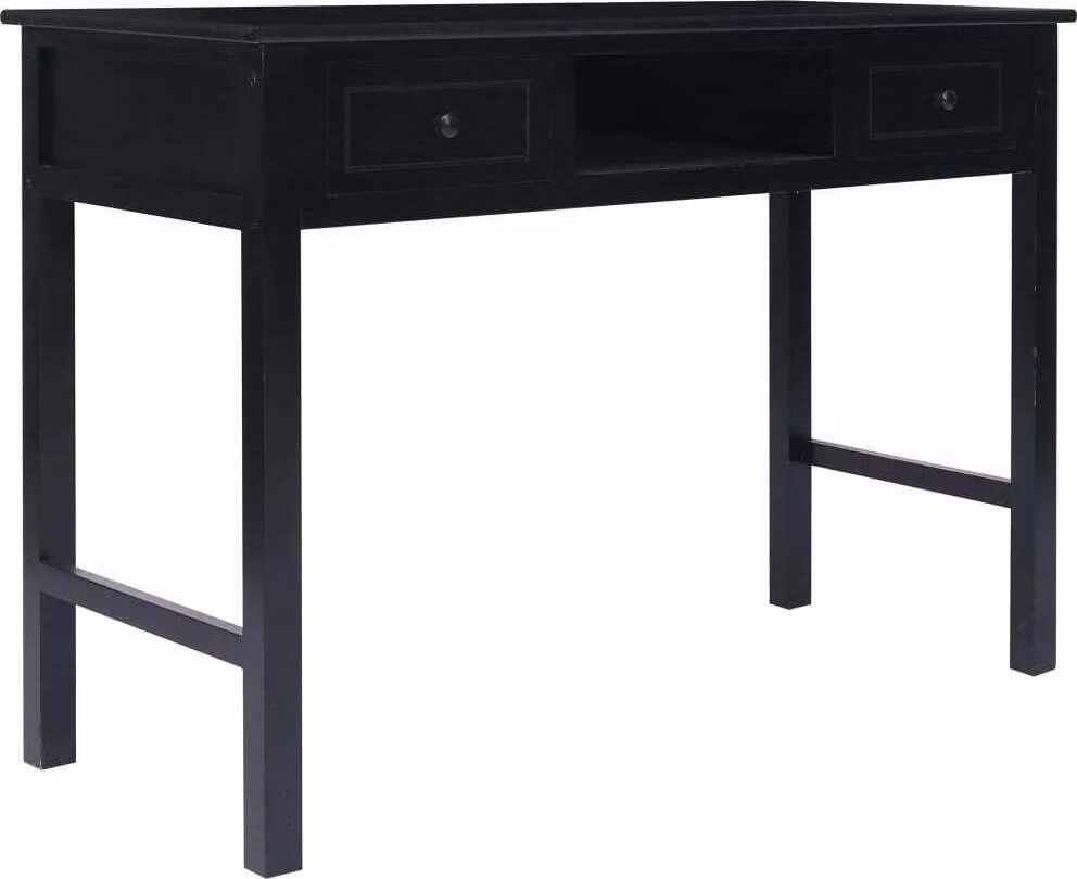 Scrivania Nera 110x45x76 cm in Legno
