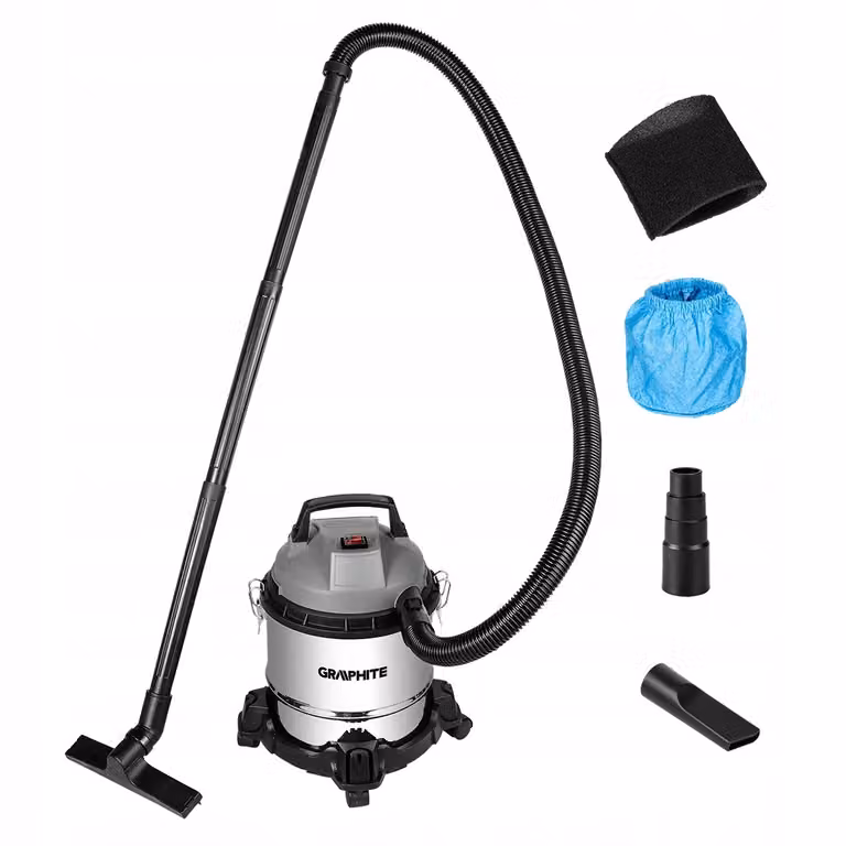 Aspirapolvere ad umido e a secco GRAPHITE (800 watt, volume contenitore 12 litri, in confezione) - contenitore in acciaio inox