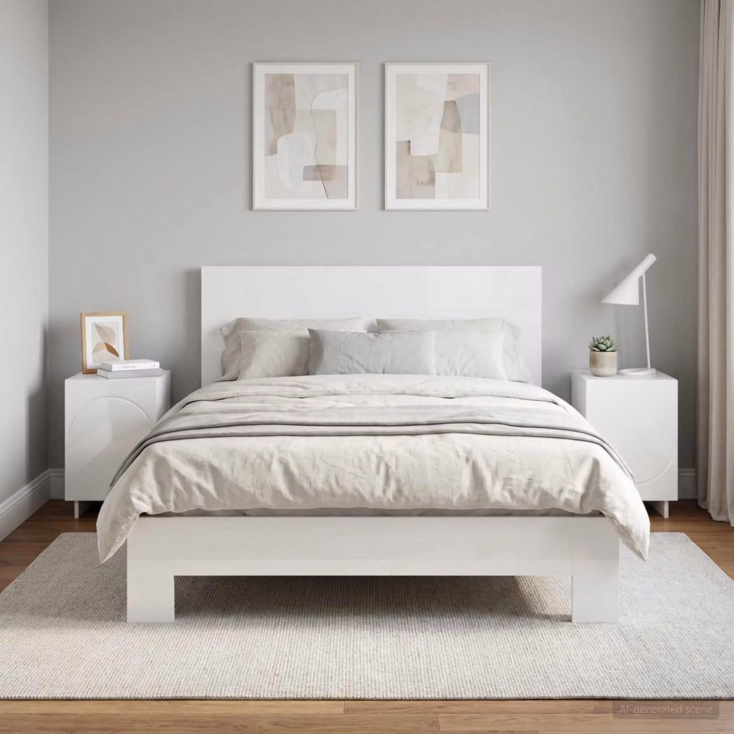 Set di 2 comodini vidaXL in stile moderno bianco lucido L 33,5 cm x P 34,5 cm x H 50 cm