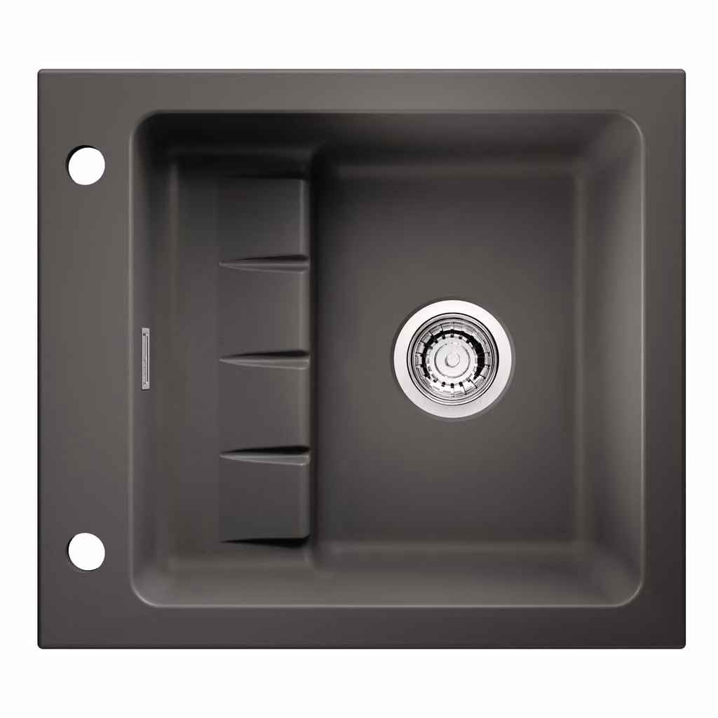 NABER 1091002 Lavello da incasso PickUP E con miscelatore girevole Premium, a partire da 600 mm di larghezza del mobile, Vetroceramica, ardesia