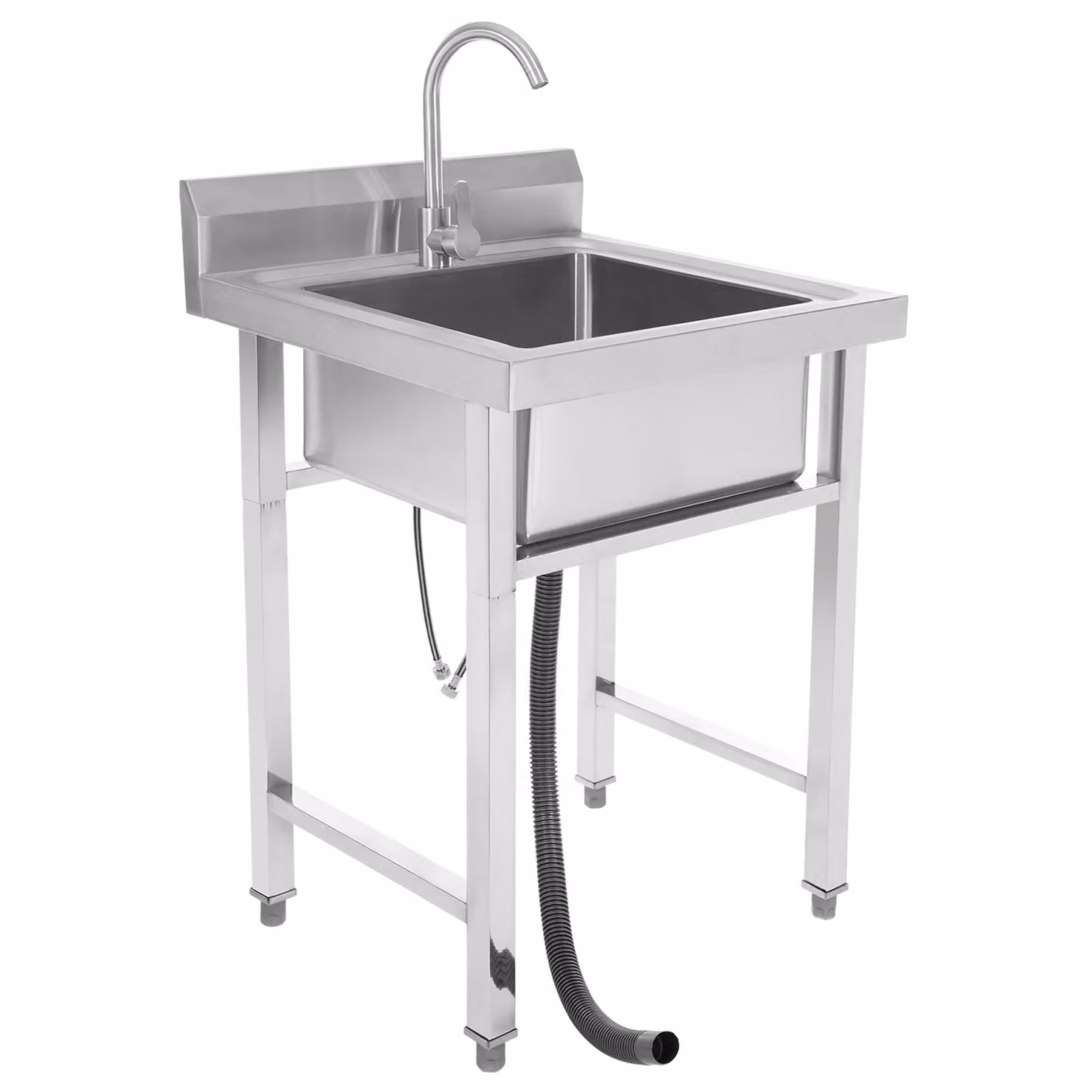 Lavello da cucina indipendente, acciaio inossidabile resistente, design spazioso , argento