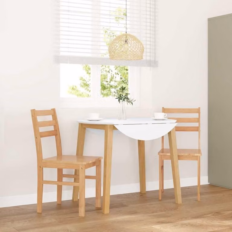 Set di 2 sedie da pranzo ergonomiche in legno massello