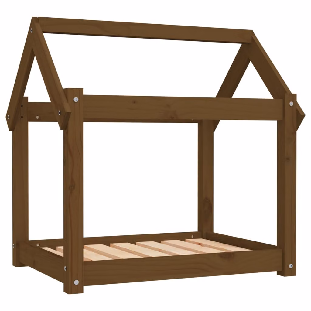 Cuccia per Cani Ambra 71x55x70 cm in Legno Massello di Pino