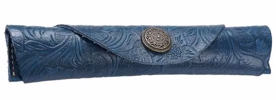 Portapenne in pelle, stile vintage, fatto a mano, per l'ufficio e la scuola