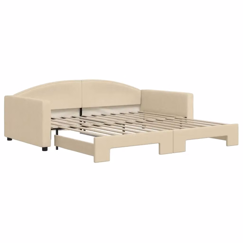 Divano Letto con Letto Estraibile vidaXL in Tessuto Beige L: 223 cm, P: 110 cm, H: 75 cm, Materasso 100 x 200 cm – 2