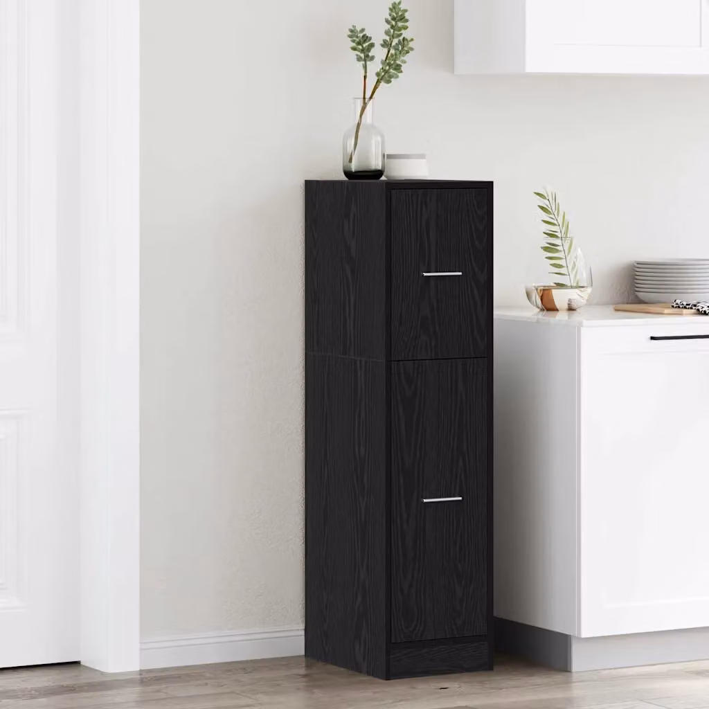 Armadio da dispensa moderno vidaXL in legno nero L/P/H: 30 x 41 x 118 cm