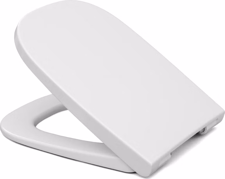 VIGOUR Sedile per WC vogue compact, con chiusura ammortizzata, cerniera in acciaio inox, bianco