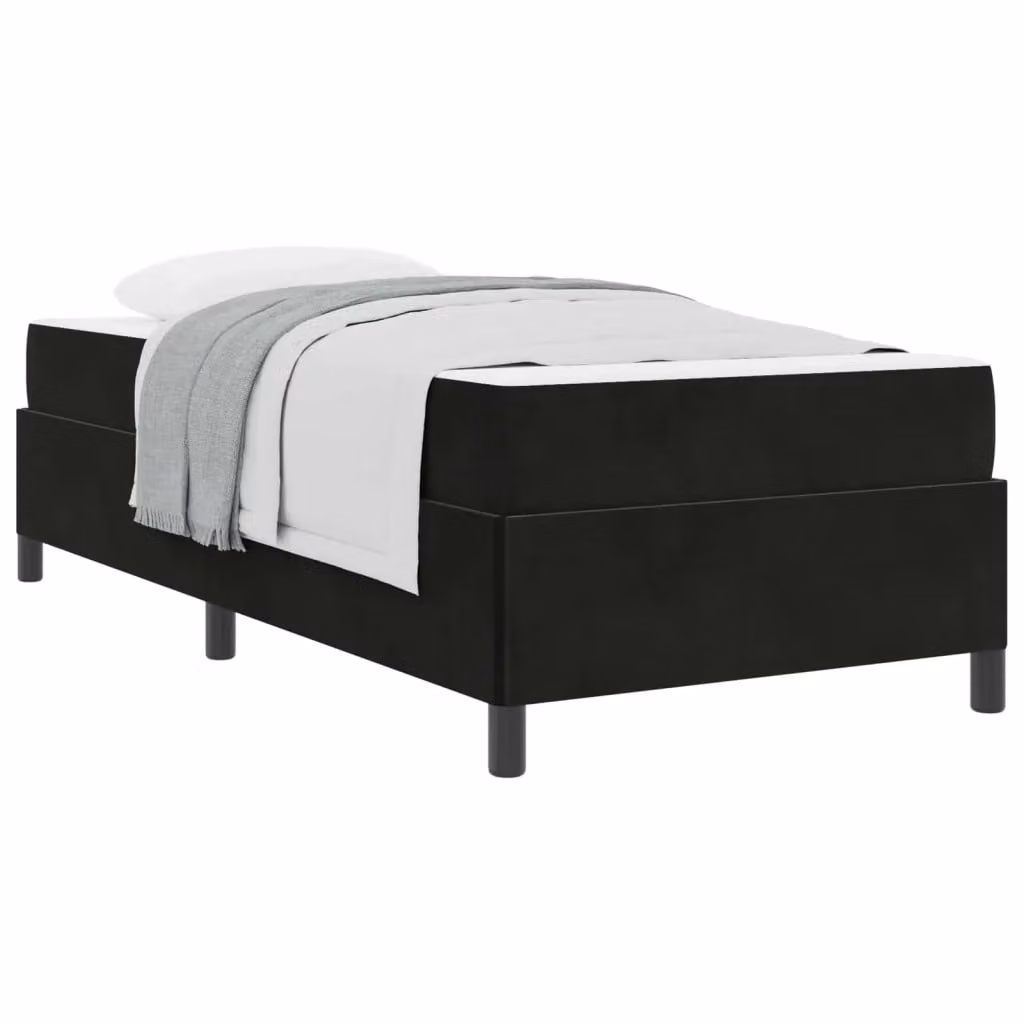 Struttura letto con materasso vidaXL in tessuto nero L/P/H: 100 x 200 x 203 cm – 2
