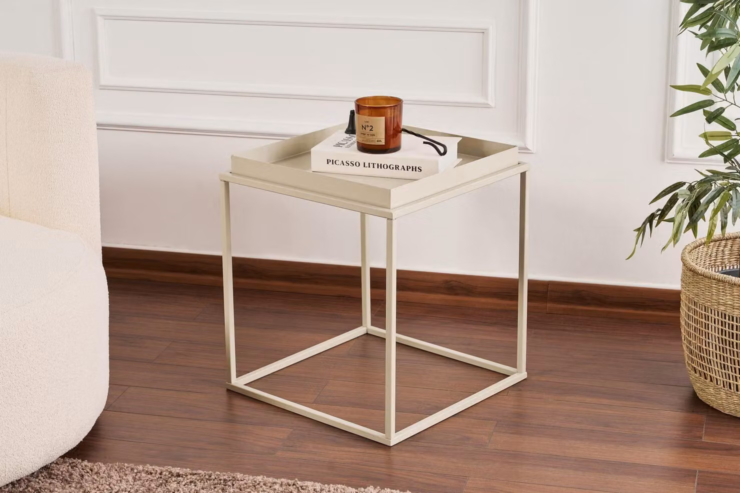 Skye Decor, Shb-018-B, tavolino da salotto, taupe, 100% METALLO, 45 x 45 x 52 cm