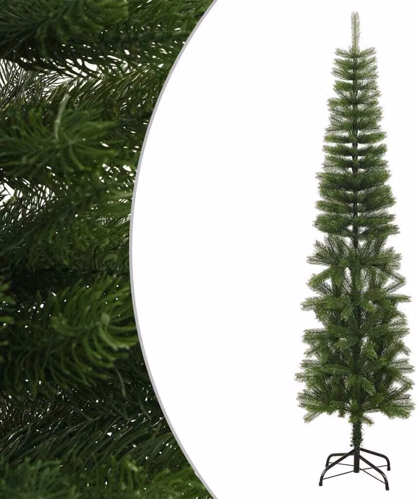 Maison Exclusive - Albero di Natale artificiale con supporto, modello slanciato, altezza 240 cm, materiale PE