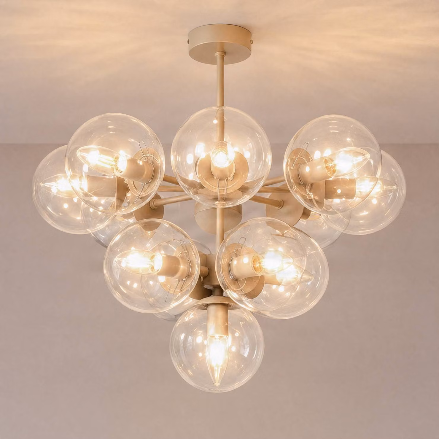 Plafoniera soffitto Zumba Domiluce, dimmerabile, Crema / Ambra, Soggiorno / Sala da pranzo, Metallo, Moderno, Plafoniera