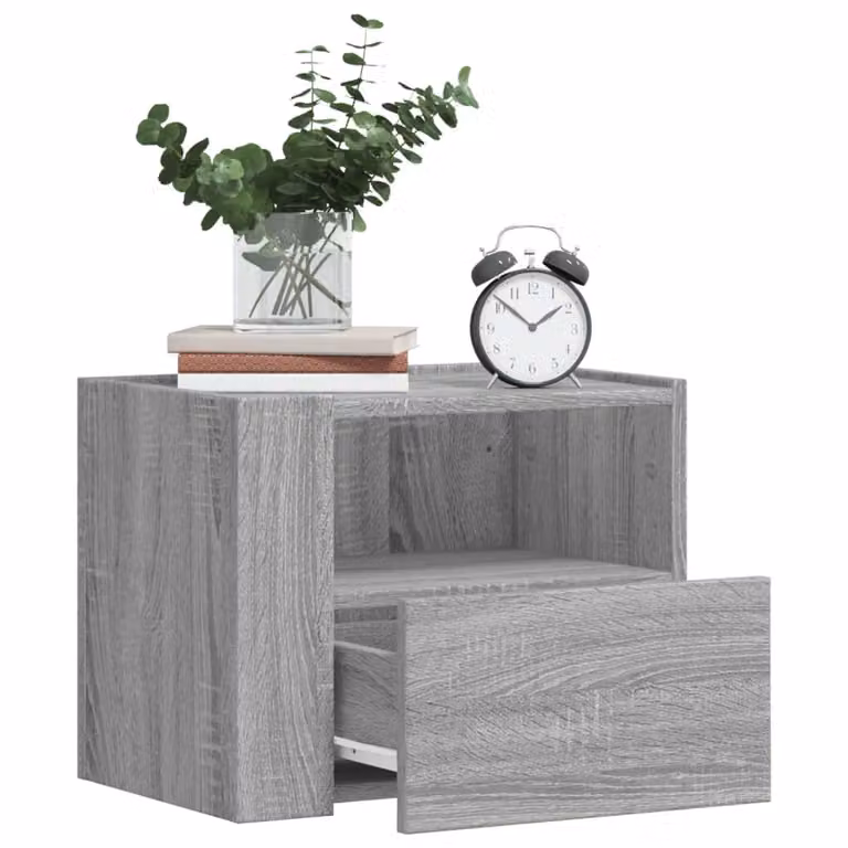 Comodino a muro vidaXL Grigio Sonoma moderno L: 45 cm, P: 30 cm, H: 35 cm