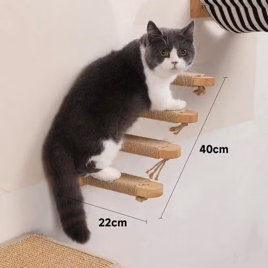 Parete da arrampicata per gatti, struttura per arrampicata, imbottitura per parete, fino a 10 kg, corda di iuta