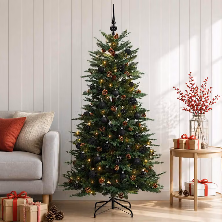 vidaXL Albero di Natale Artificiale con Rami Pieghevoli 150 cm 150 LED