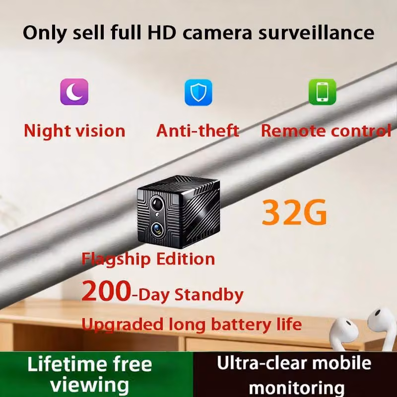 Fotocamera compatta, connessione wireless a 360 gradi, rilevamento del movimento, batteria di grandi dimensioni da 32 grammi