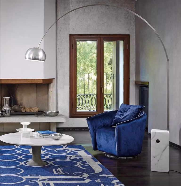 Sessel 1 Sitzer Blau Wohnzimmer Luxus Design Italienische Möbel Elegantes