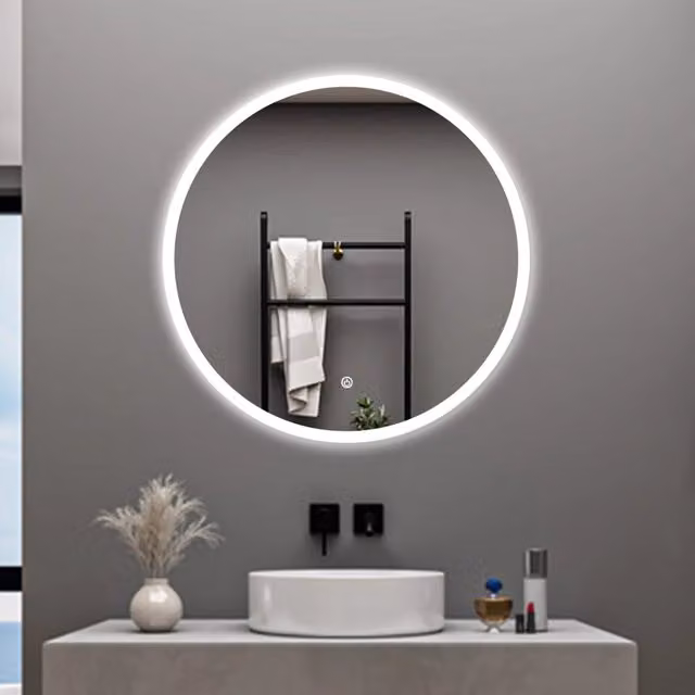 Specchio da bagno AICA con luce LED, dimmerabile e interruttore touch, antiappannamento, L 80 cm x H 80 cm
