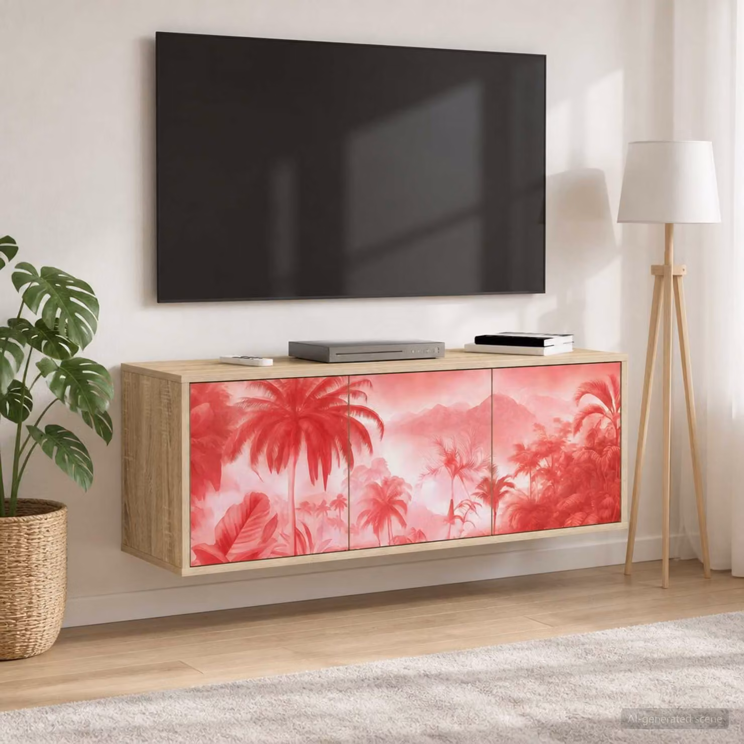 Mobile TV da parete vidaXL AACHEN in Rovere Sonoma, L 102 x P 33 x H 40 cm
