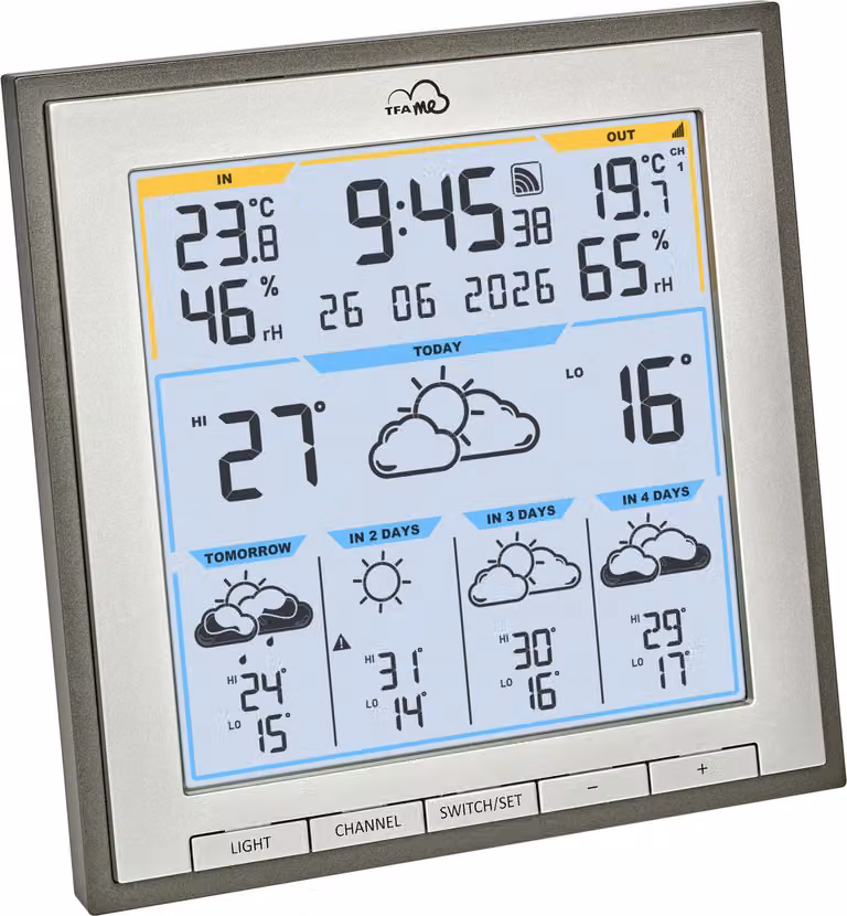 Stazione meteo wireless TFA WLAN TFA.me ID-08 35.8105.10, antracite