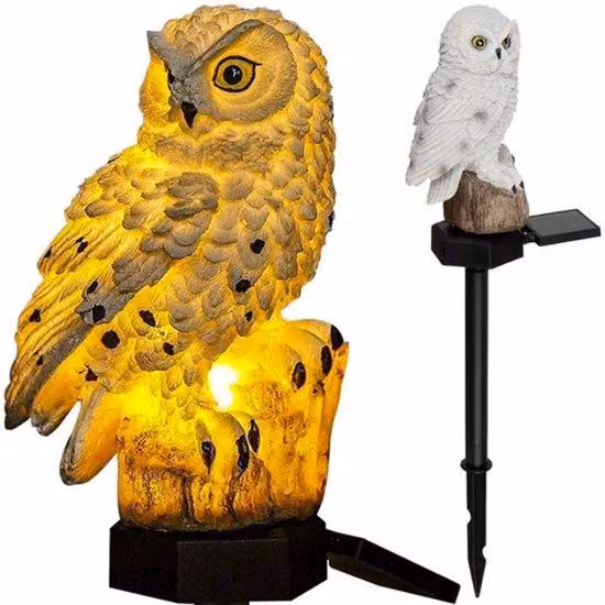 Lampada solare a forma di uccello - Lampada solare da esterno - Lampada da giardino a forma di uccello - Lampada solare da esterno - Lampada a energia solare - Lampada da giardino a forma di uccello - Bianca - Un pezzo