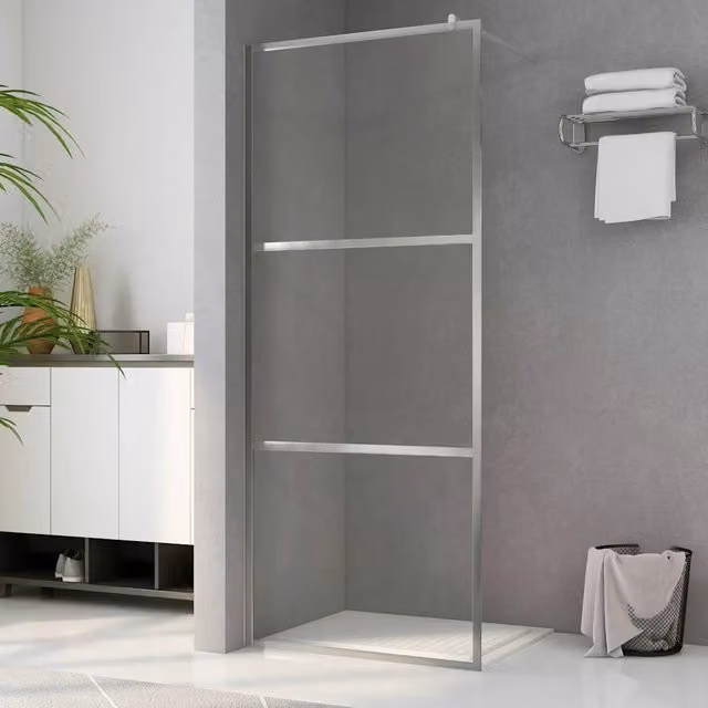 Parete per doccia walk-in vidaXL in vetro trasparente, L 140 cm x H 195 cm