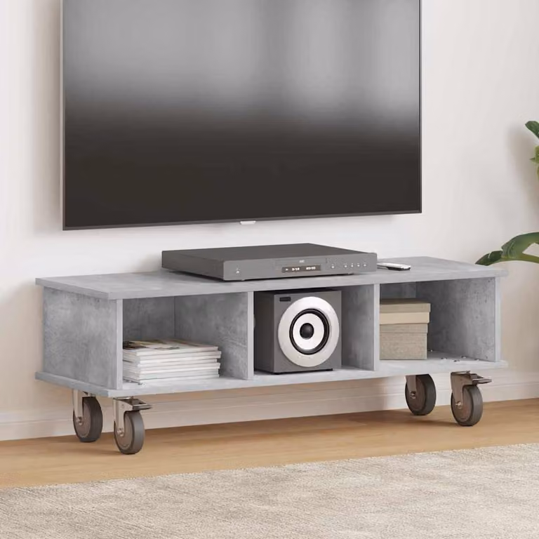 vidaXL Supporto TV moderno in legno e MDF Grigio, L 100 x P 35 x H 35 cm
