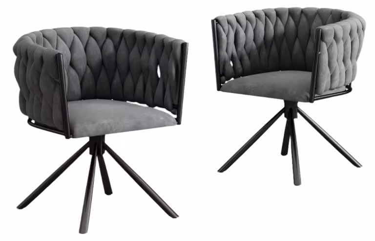 Sedia da pranzo - Set da 2 - Sedia girevole - Sedia - Sedia confortevole - Design ergonomico - Funzione girevole a 360°