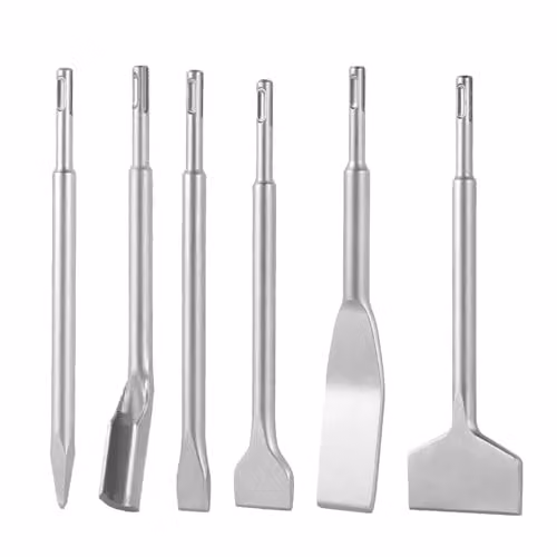VEVOR Set di Scalpelli SDS Plus da 6 Pezzi per Trapano a Percussione SDS Plus, Kit con Scalpelli a Punta Piatti e a U, in Lega Acciaio 40Cr Trattato Termicamente, con Bordo Affilato per Demolizioni