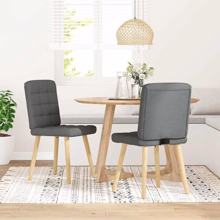 vidaXL Sedie da Pranzo 2 pz Grigio Scuro in Tessuto