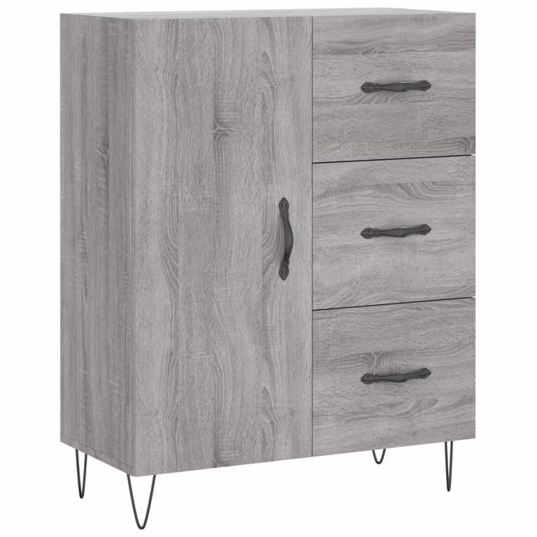 Credenza Grigio Sonoma 69,5x34x90 cm in Legno Multistrato