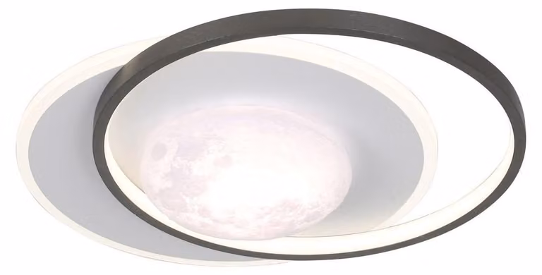 Plafoniera LED rotonda Desulo nera 40W, luce bianca regolabile 5300 lm, metallo, dimensioni: 9 x 57,8 x 49,3 cm, IP20, Italux