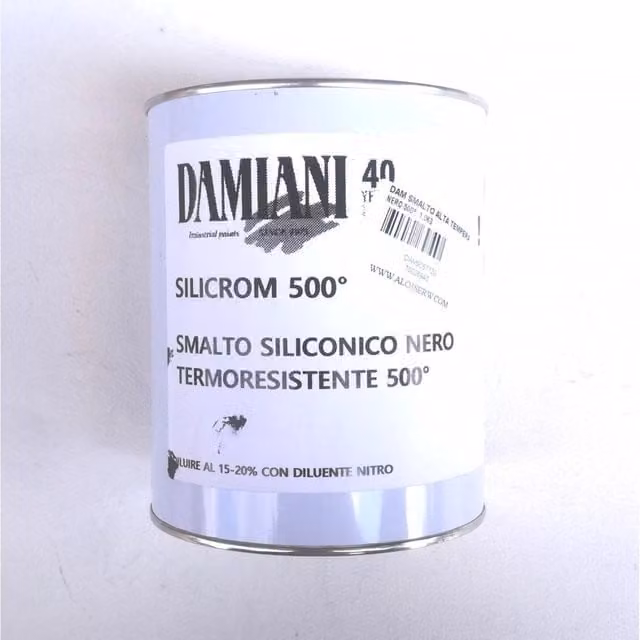 Damiani Silicrom Smalto Siliconico Nero Opaco per Metallo ad Alta Temperatura fino a 500°C, 20 kg