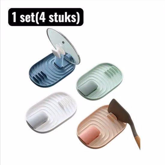 Set di 4 accessori da cucina - Scaffale da cucina 3 in 1 - Scaffale in legno con colori assortiti