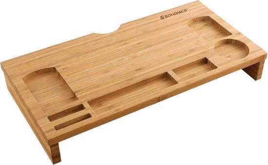 Supporto di supporto in bambù per computer e postazioni di lavoro - legno, 60 cm, nero