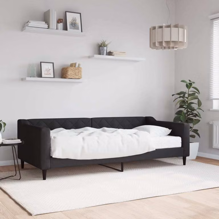 Maison Exclusive - Divano letto con materasso nero 90x200 cm in tessuto