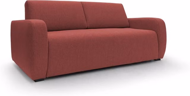 Divano letto matrimoniale Duna Divani.Store in tessuto impermeabile rosso con materasso da 20 cm, L/P: 160 x 197 cm