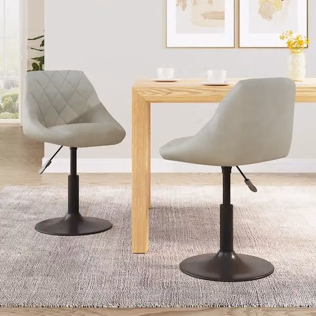 Set di 2 sedie da pranzo girevoli vidaXL in velluto grigio moderno