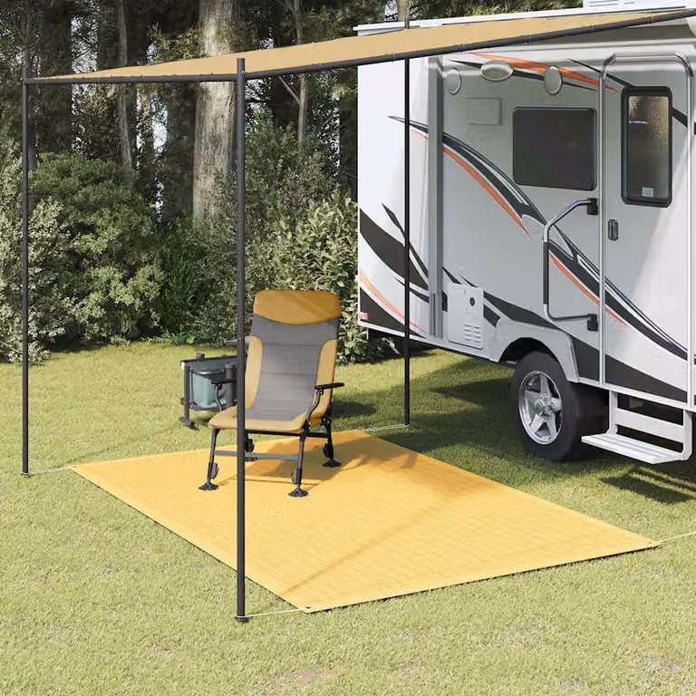 Tappeto da tenda vidaXL beige resistente ai raggi UV per giardino e terrazzo L: 300 cm, P: 200 cm