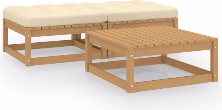 Maison Exclusive - Set Divani da Giardino 3 pz con Cuscini Legno Massello di Pino