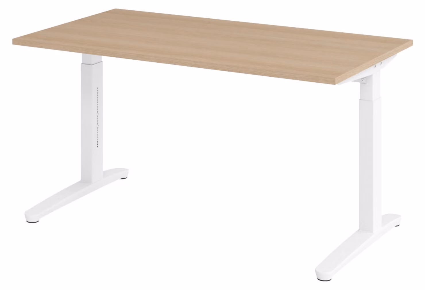 Scrivania bümö Serie XB - Struttura: bianca, finitura: rovere, dimensioni: 140 x 80 cm